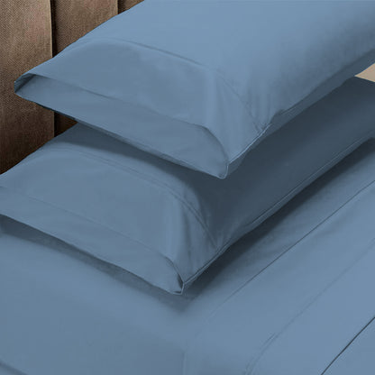 Royal Comfort 1500 Thread Count Cotton Rich Sheet Set 4 Piece Ultra Soft Bedding - Double - Indigo-Home &amp; Garden &gt; Bedding-PEROZ Accessories