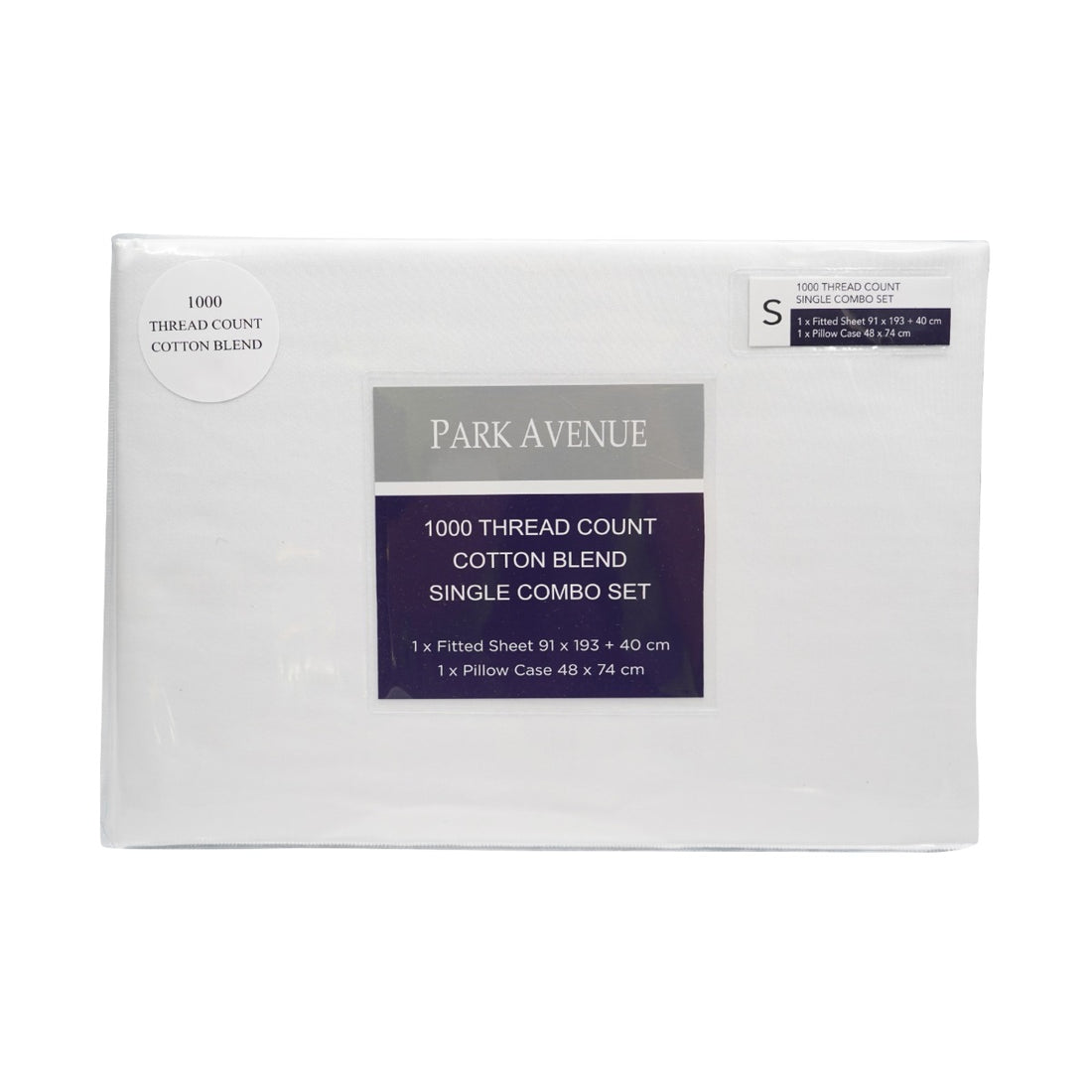 Park Avenue 1000TC Cotton Blend Sheet & Pillowcases Set Hotel Quality Bedding - Single - White-Bed Sheets-PEROZ Accessories
