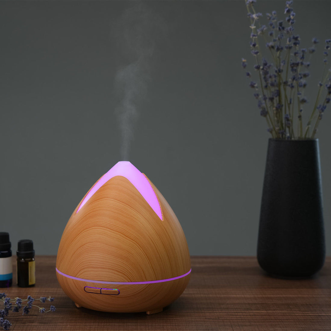 Essential Oils Ultrasonic Aromatherapy Diffuser Air Humidifier Purify 400ML - Light Wood-Aroma Diffusers &amp; Humidifiers-PEROZ Accessories