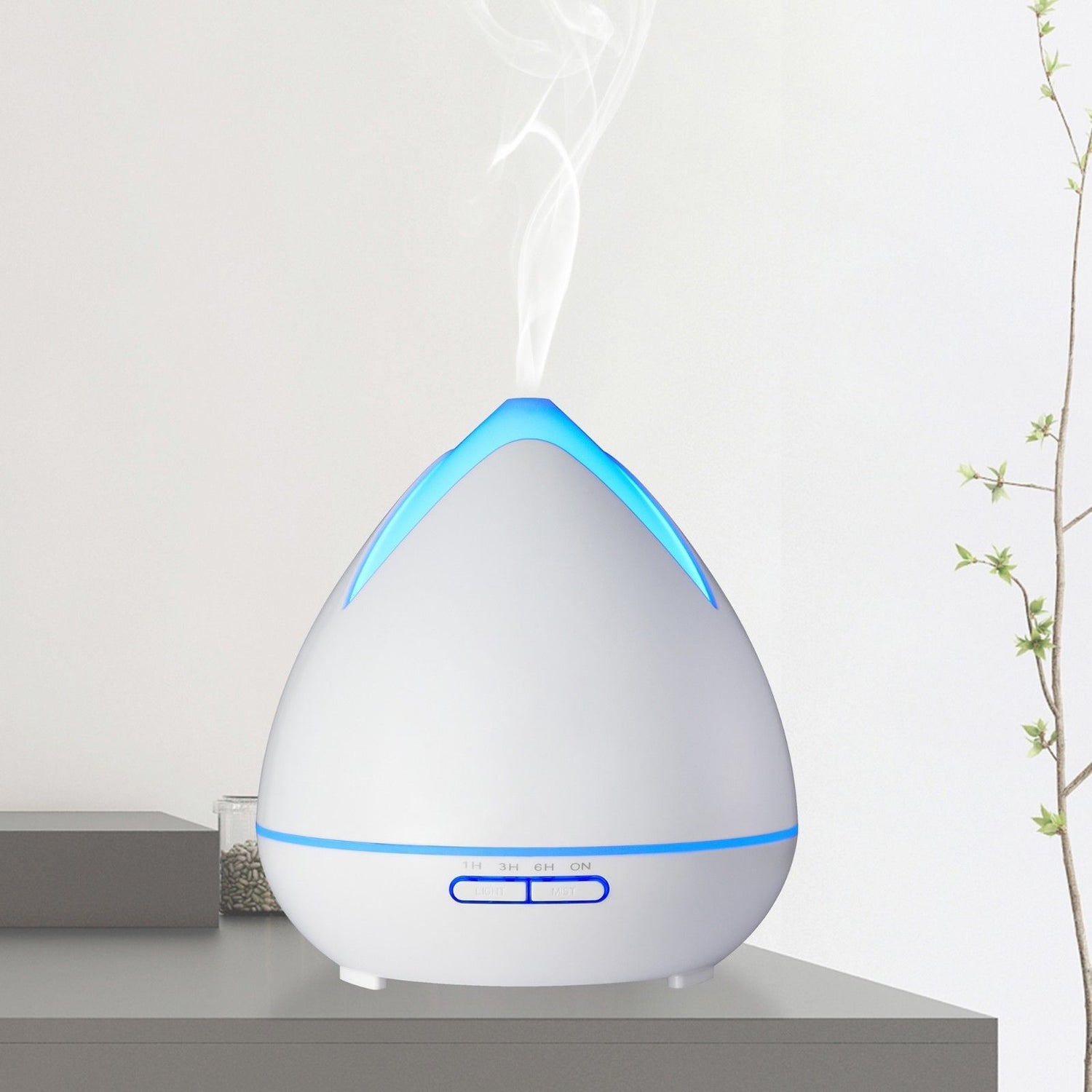 Essential Oils Ultrasonic Aromatherapy Diffuser Air Humidifier Purify 400ML - White-Aroma Diffusers &amp; Humidifiers-PEROZ Accessories