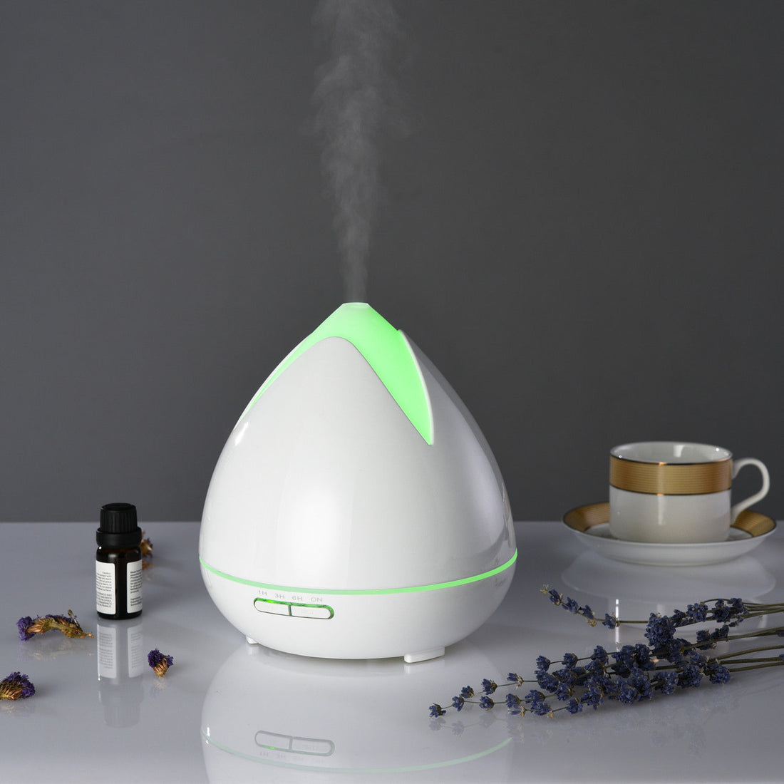 Essential Oils Ultrasonic Aromatherapy Diffuser Air Humidifier Purify 400ML - White-Aroma Diffusers &amp; Humidifiers-PEROZ Accessories