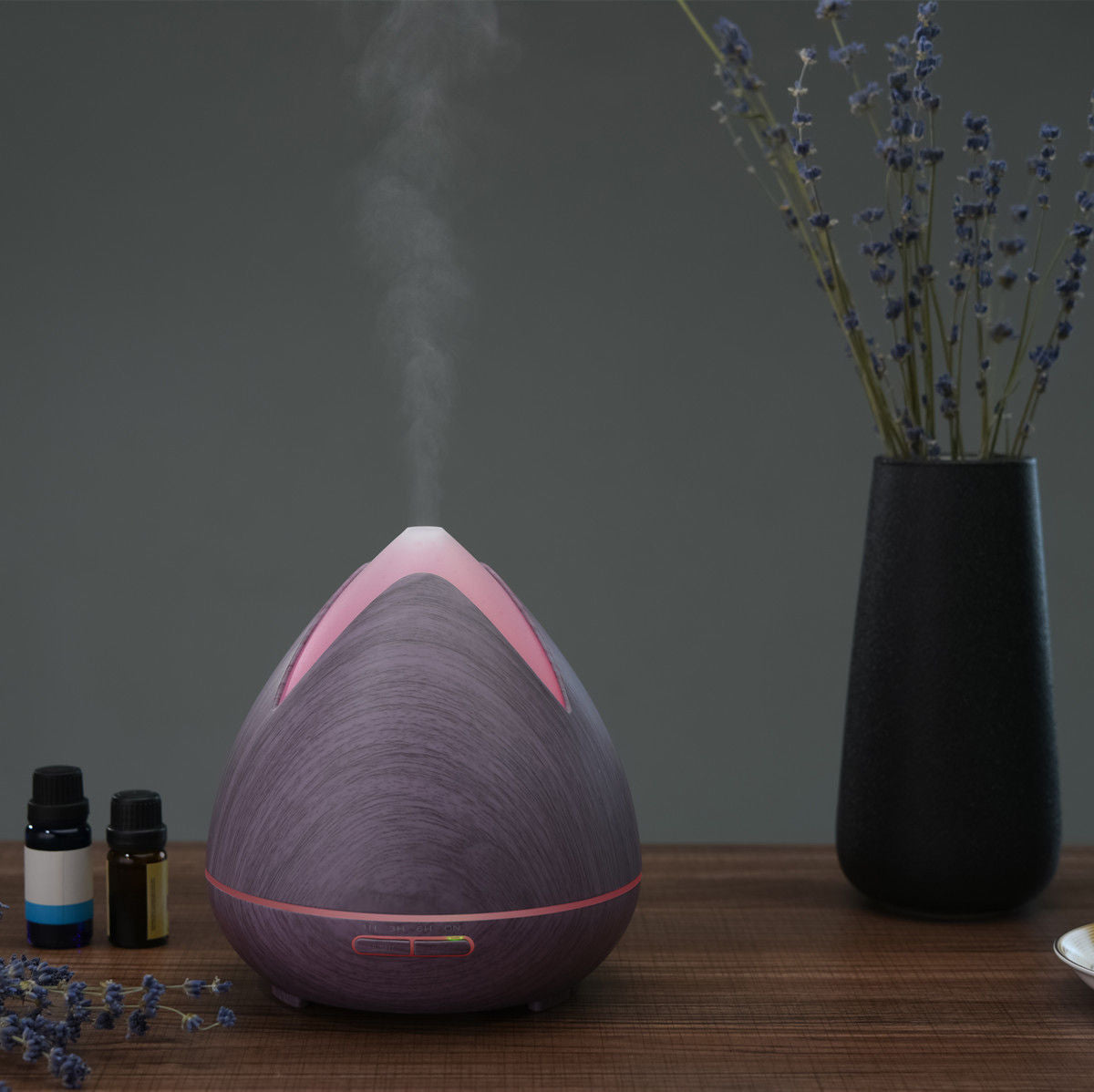 Essential Oils Ultrasonic Aromatherapy Diffuser Air Humidifier Purify 400ML - Violet-Aroma Diffusers &amp; Humidifiers-PEROZ Accessories