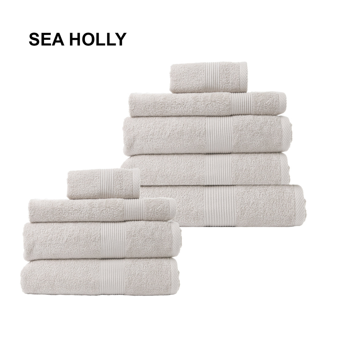 Royal Comfort 9 Piece Cotton Bamboo Towel Bundle Set 450GSM Luxurious Absorbent - Sea Holly-Towels-PEROZ Accessories