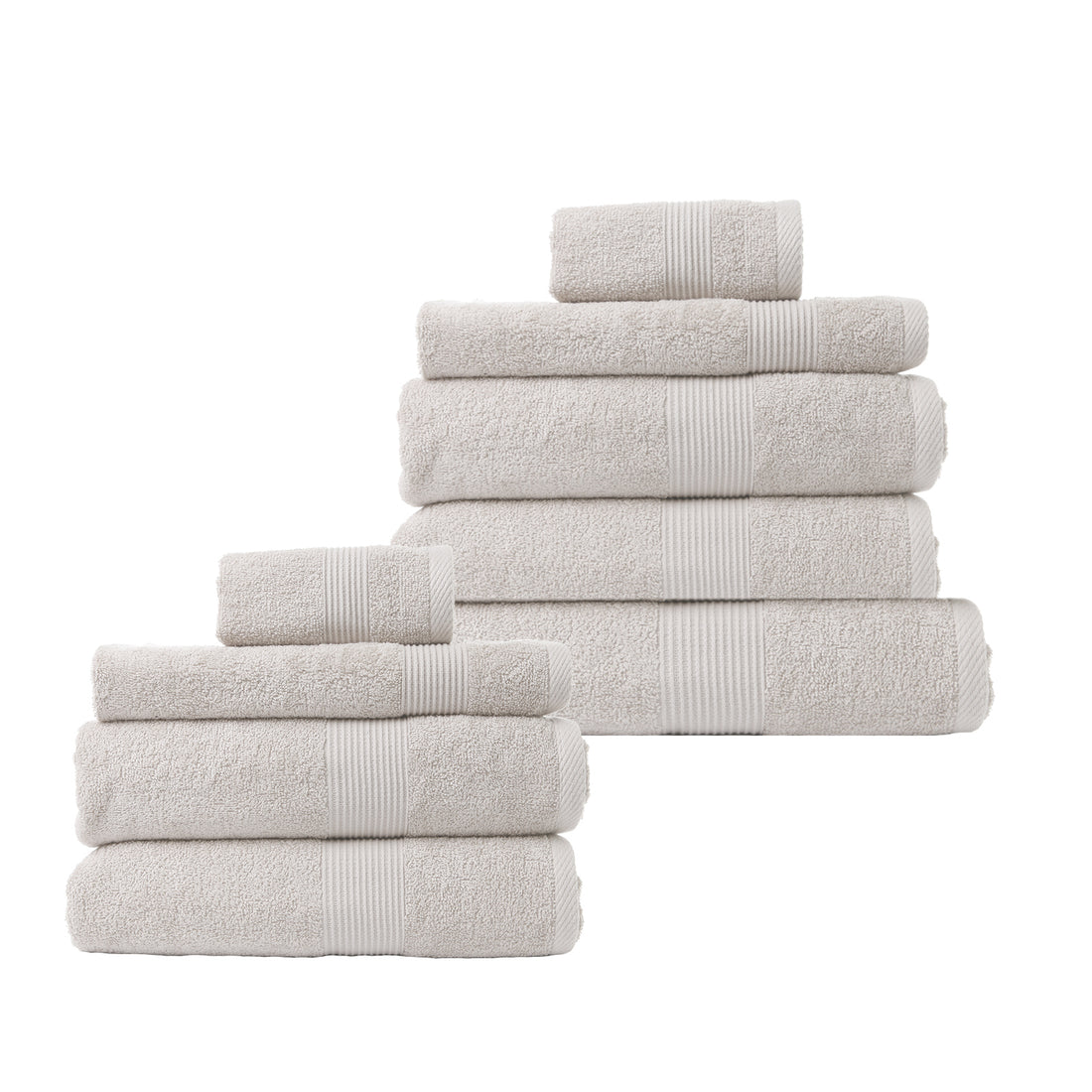 Royal Comfort 9 Piece Cotton Bamboo Towel Bundle Set 450GSM Luxurious Absorbent - Sea Holly-Towels-PEROZ Accessories