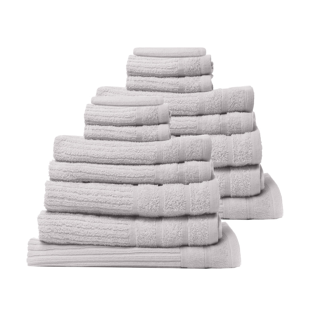 Royal Comfort 16 Piece Egyptian Cotton Eden Towel Set 600GSM Luxurious Absorbent - Sea Holly-Towels-PEROZ Accessories