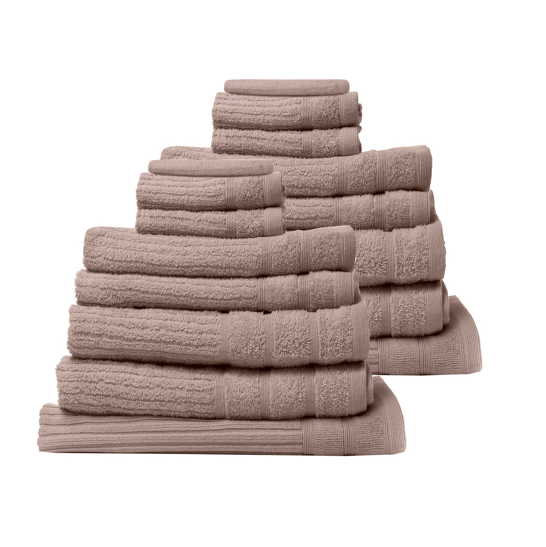 Royal Comfort 16 Piece Egyptian Cotton Eden Towel Set 600GSM Luxurious Absorbent - Champagne-Towels-PEROZ Accessories