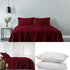 Royal Comfort 100% Cotton Vintage Sheet Set And 2 Duck Feather Down Pillows Set - Queen - Mulled Wine-Home & Garden > Bedding-PEROZ Accessories
