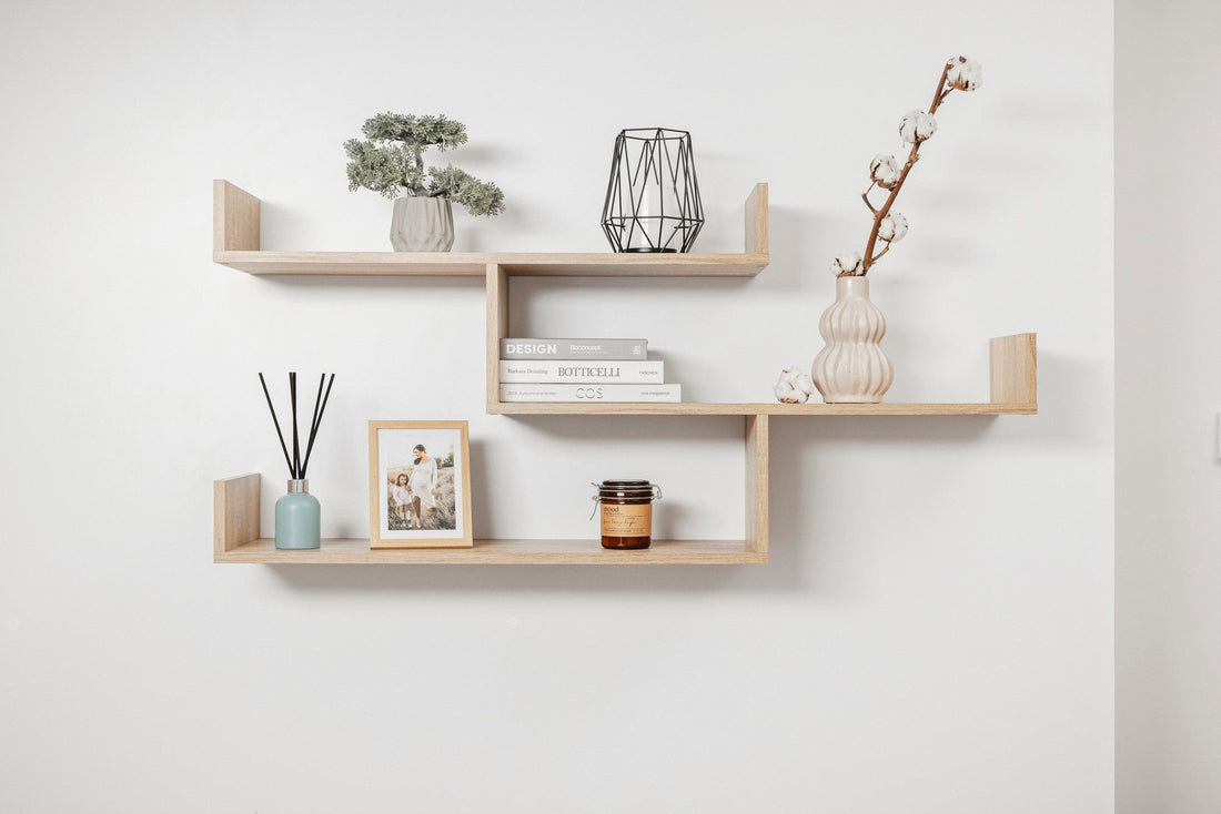 ZURICH MULTI LEVEL SHELF KIT (OAK)-Furniture &gt; Living Room-PEROZ Accessories