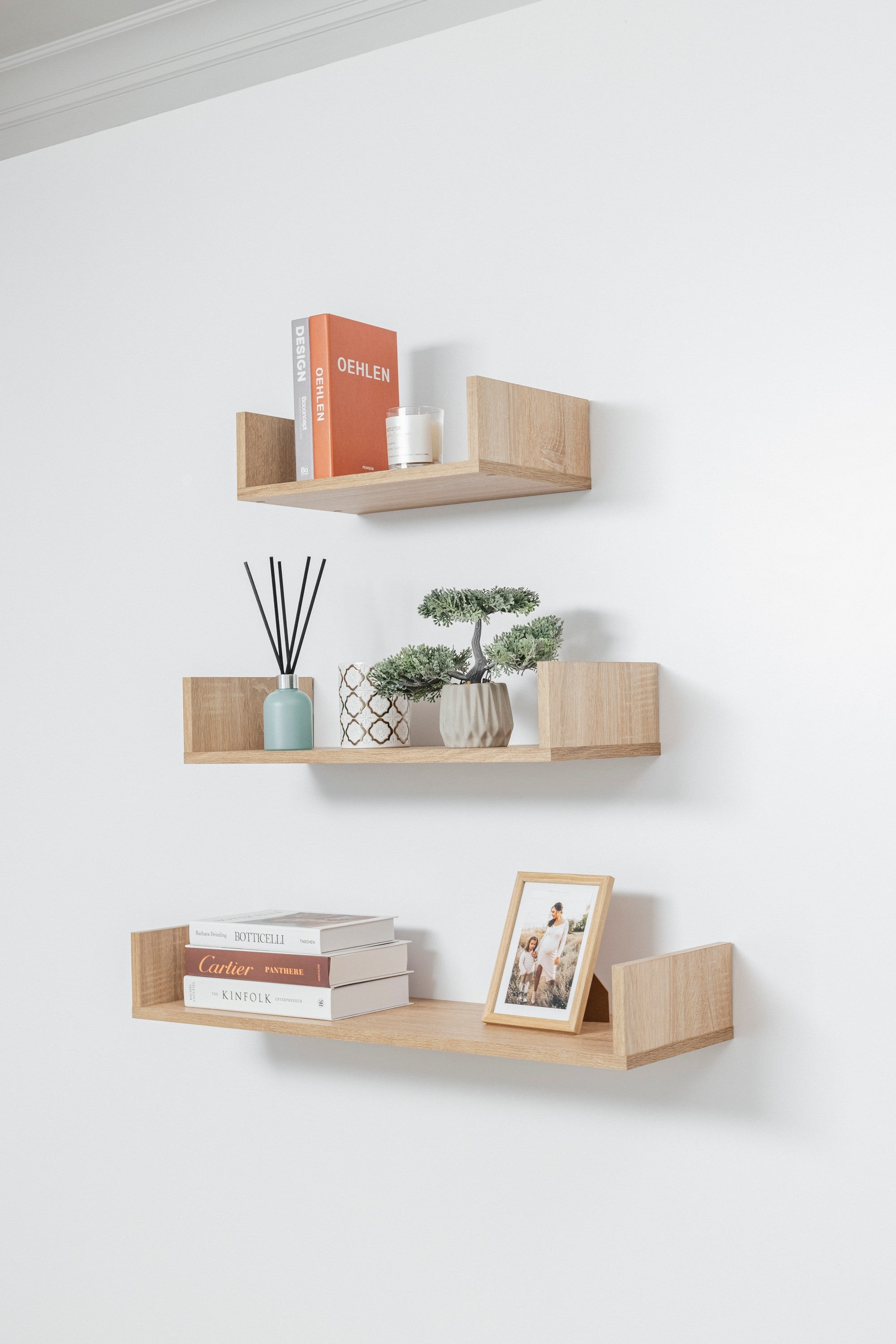 OSLO THREE PIECE SHELF KIT (OAK)-Furniture &gt; Living Room-PEROZ Accessories