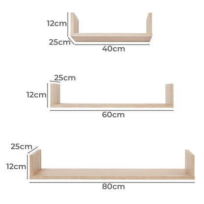 OSLO THREE PIECE SHELF KIT (OAK)-Furniture &gt; Living Room-PEROZ Accessories