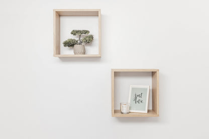 BERGEN CUBE TWIN PACK (OAK)-Furniture &gt; Living Room-PEROZ Accessories