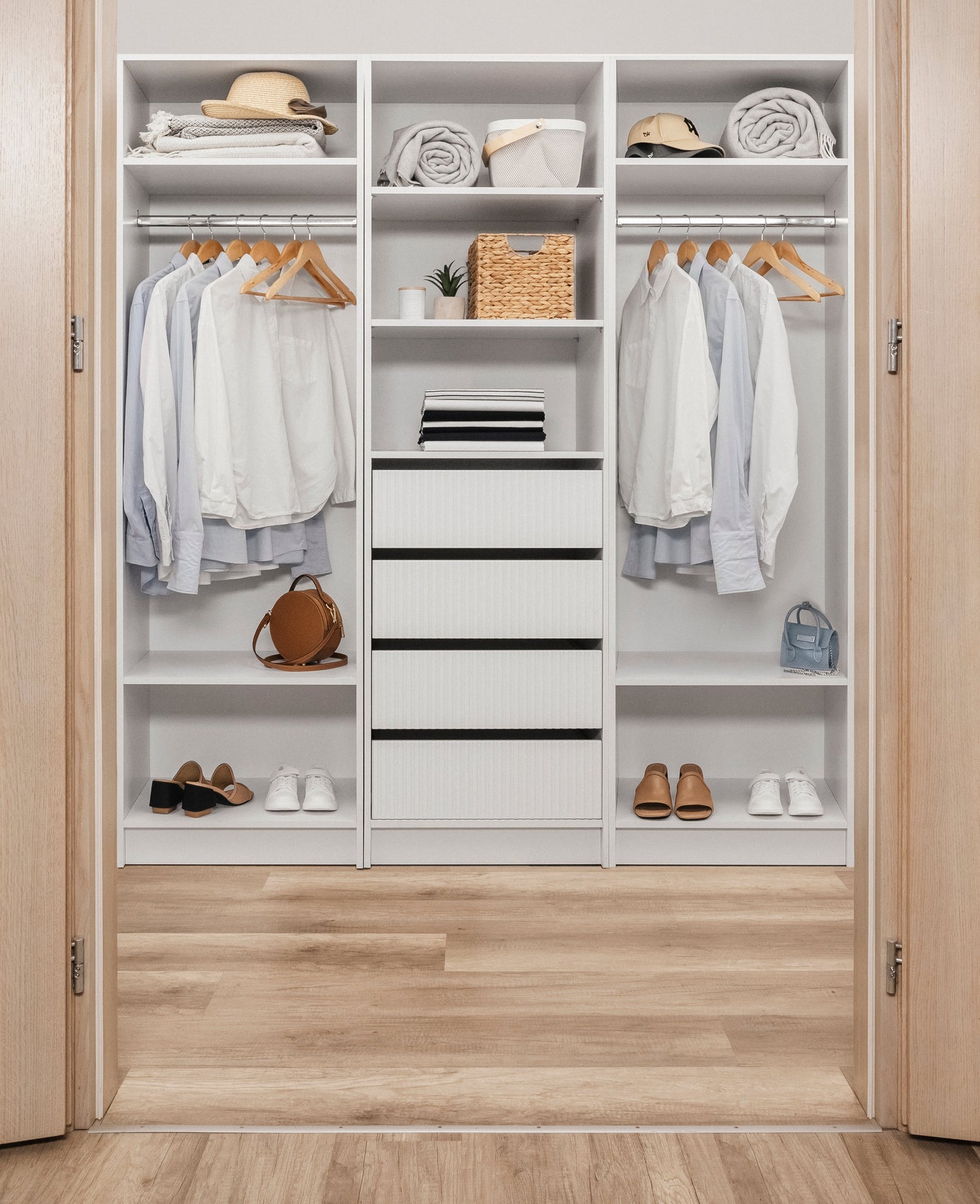 MALMO TWO SHELF/HANGRAIL WALK IN WARDROBE-Furniture &gt; Living Room-PEROZ Accessories