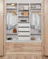 MALMO THREE SHELF/FOUR DRAWER WALK IN WARDROBE - CLASSIC-Furniture > Living Room-PEROZ Accessories