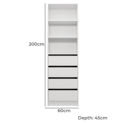 MALMO THREE SHELF/FOUR DRAWER WALK IN WARDROBE - CLASSIC-Furniture &gt; Living Room-PEROZ Accessories