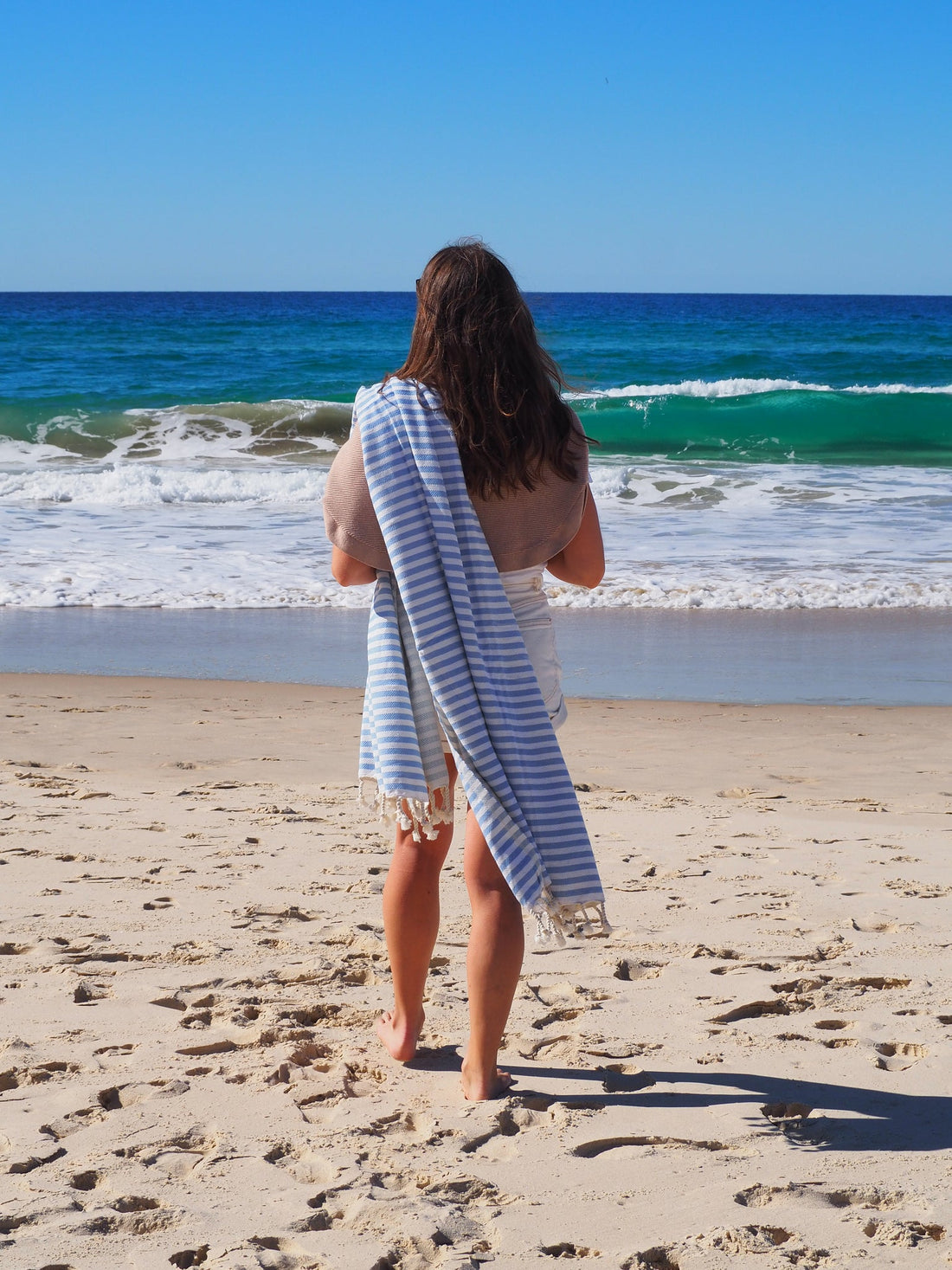 PORTSEA TURKISH COTTON TOWEL - SKY BLUE-Outdoor &gt; Picnic-PEROZ Accessories