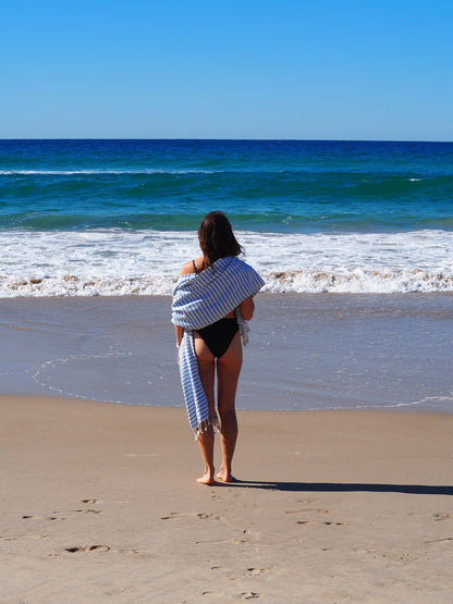 PORTSEA TURKISH COTTON TOWEL - SKY BLUE-Outdoor &gt; Picnic-PEROZ Accessories
