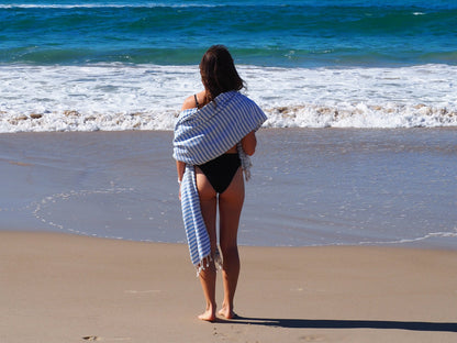 PORTSEA TURKISH COTTON TOWEL - SKY BLUE-Outdoor &gt; Picnic-PEROZ Accessories