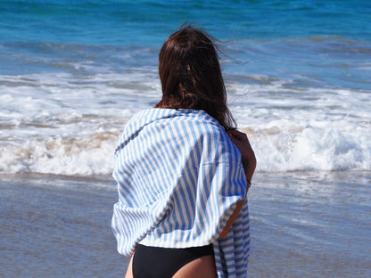 PORTSEA TURKISH COTTON TOWEL - SKY BLUE-Outdoor &gt; Picnic-PEROZ Accessories