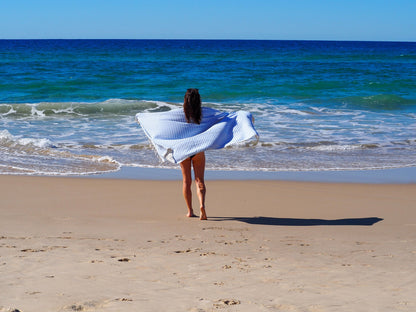PORTSEA TURKISH COTTON TOWEL - SKY BLUE-Outdoor &gt; Picnic-PEROZ Accessories