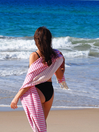 PORTSEA TURKISH COTTON TOWEL - ROSE-Outdoor &gt; Picnic-PEROZ Accessories