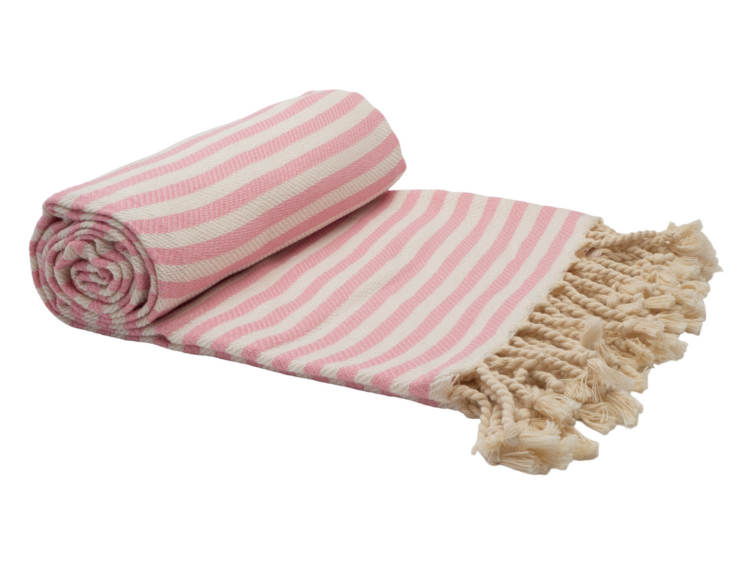 PORTSEA TURKISH COTTON TOWEL - BLUSH-Outdoor &gt; Picnic-PEROZ Accessories