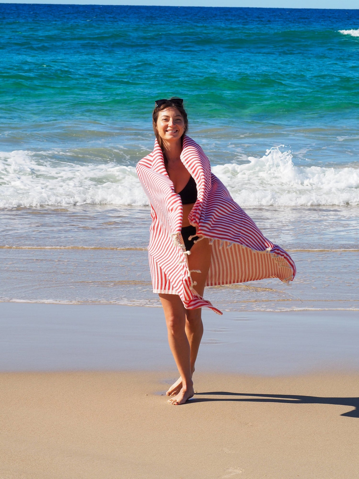 PORTSEA TURKISH COTTON TOWEL - CHERRY-Outdoor &gt; Picnic-PEROZ Accessories