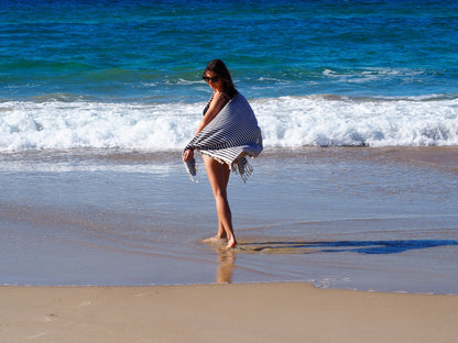 PORTSEA TURKISH COTTON TOWEL - MIDNIGHT-Outdoor &gt; Picnic-PEROZ Accessories