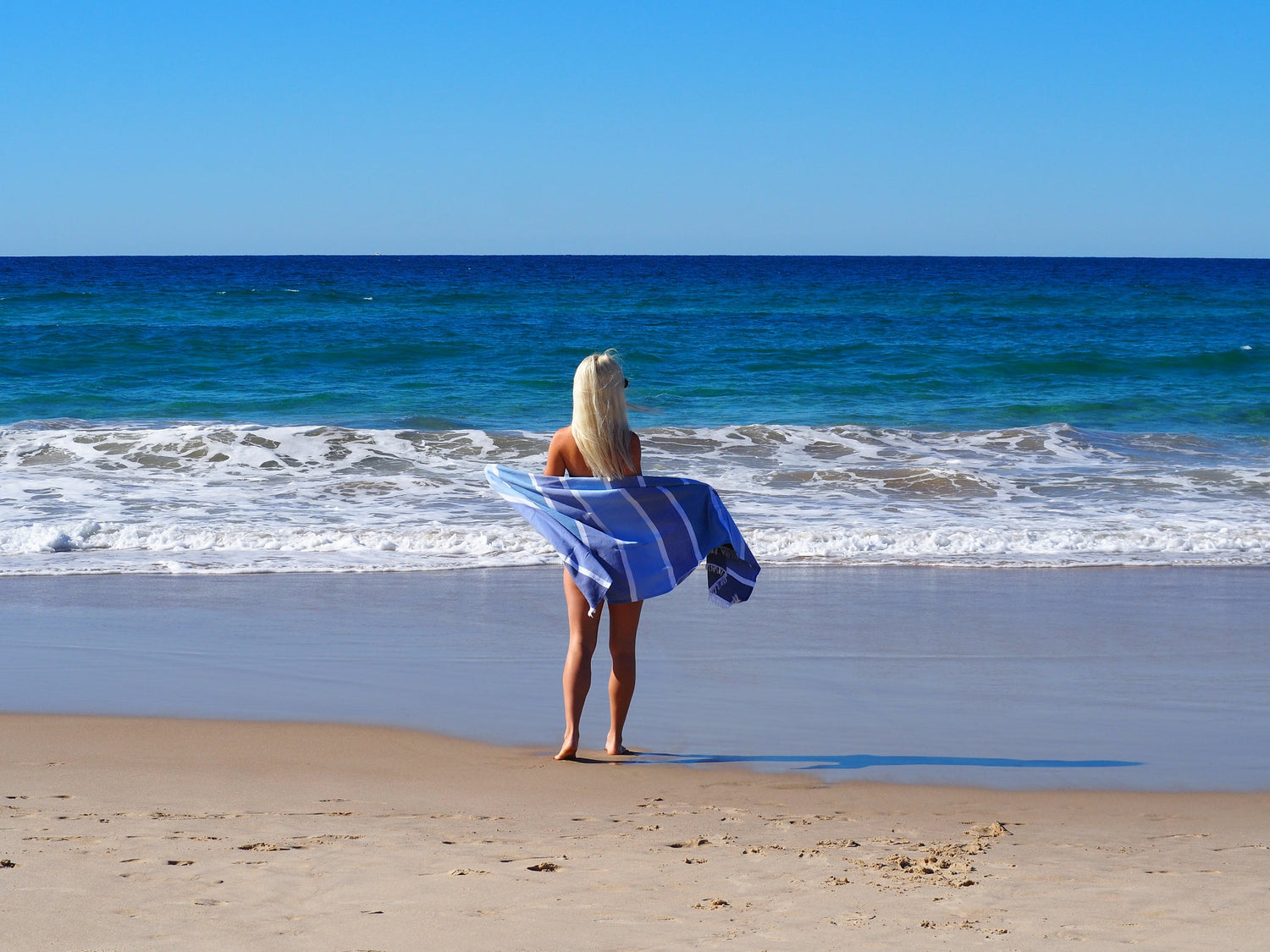 SORRENTO TURKISH COTTON TOWEL - SKY-Outdoor &gt; Picnic-PEROZ Accessories
