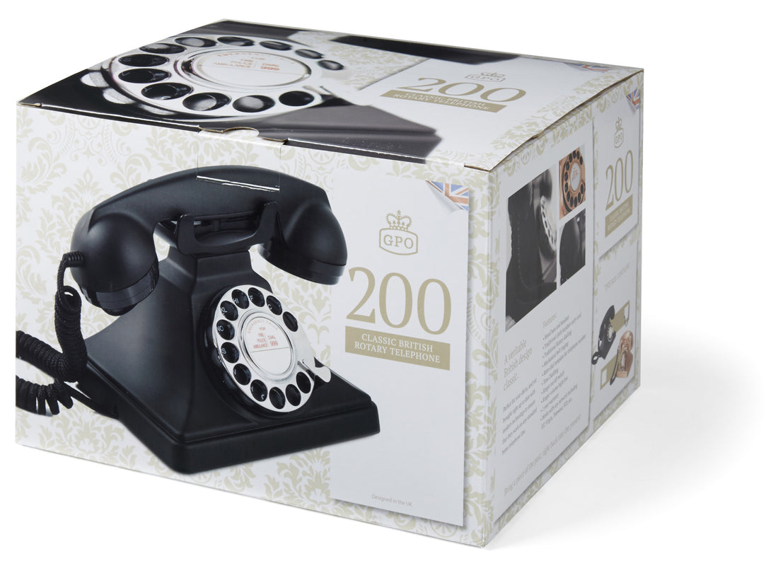 GPO RETRO GPO 200 ROTARY TELEPHONE - BLACK-Home &amp; Garden &gt; Home Office Accessories-PEROZ Accessories