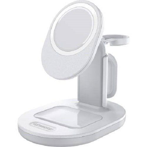 OTTERBOX 3-in-1 Charging Station for MagSafe - Lucid Dreamer (White/Silver) (78-80598), Space-saving, multi-device charging station, Wirelessly charge-Chargers-PEROZ Accessories