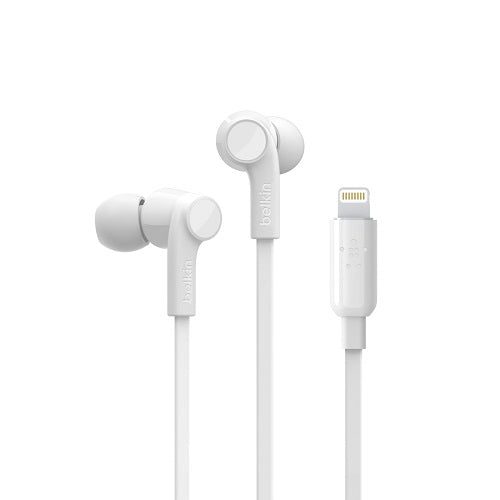 BELKIN SOUNDFORM Headphones with Lighting Connector - White - a perfect fit to your ear for superior sound and noise isolation-Headphones-PEROZ Accessories