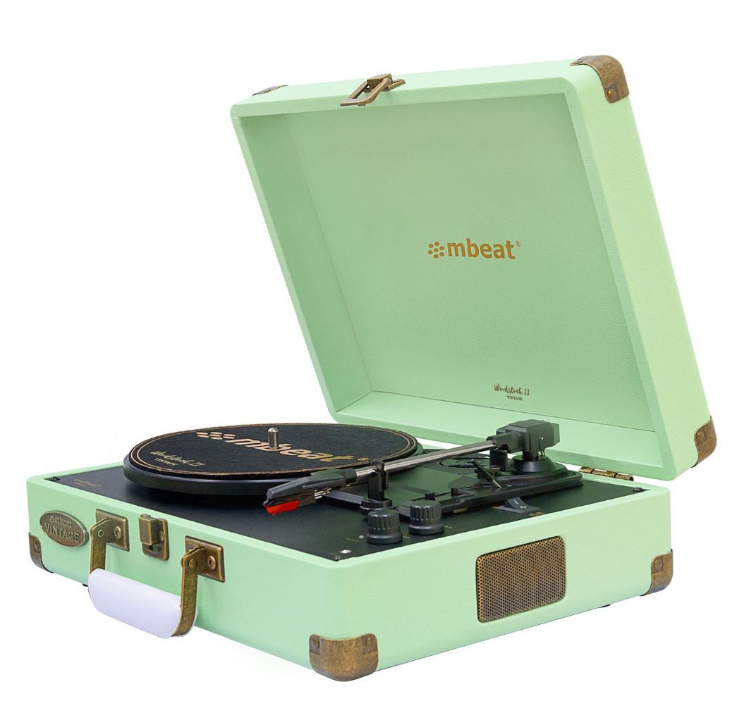 MBEAT Woodstock 2 Tiffany Green Retro Turntable Player-Home &amp; Garden &gt; Home Office Accessories-PEROZ Accessories