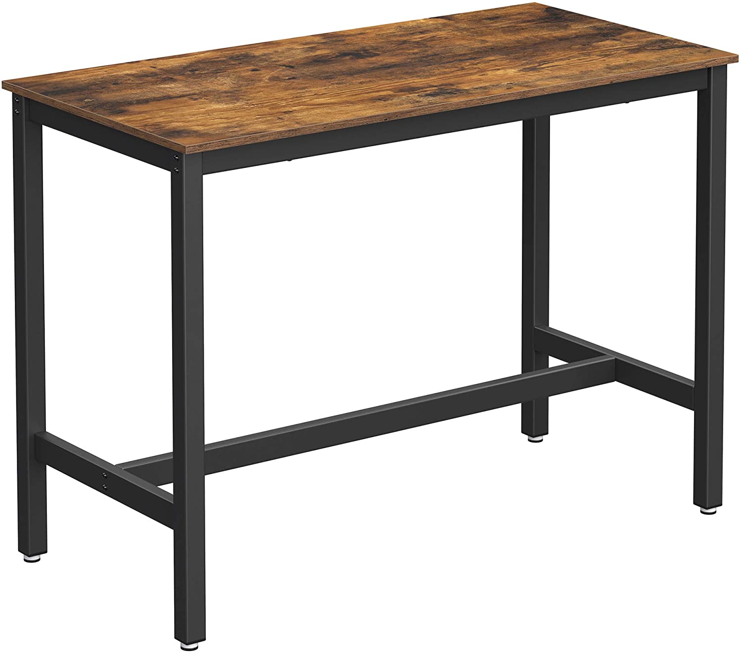 Bar Table with Solid Metal Frame and Wood Look, 120 x 60 x 90 cm-Furniture &gt; Living Room-PEROZ Accessories