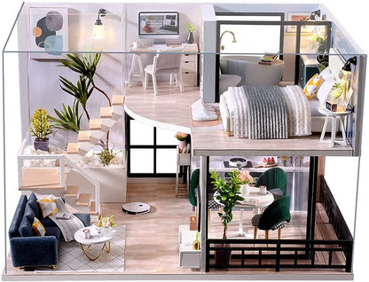 Dollhouse Miniature with Furniture Kit Plus Dust Proof and Music Movement - Cozy time-Gift &amp; Novelty &gt; Fashion-PEROZ Accessories