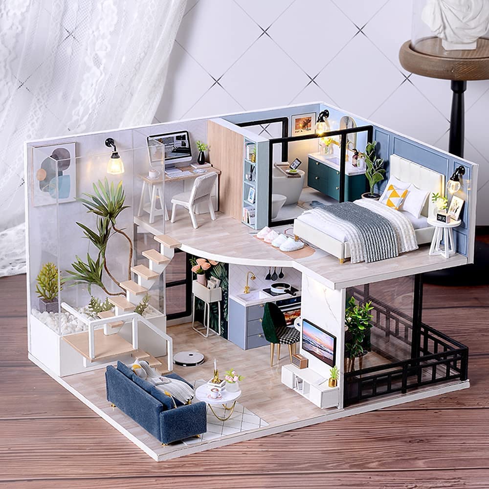 Dollhouse Miniature with Furniture Kit Plus Dust Proof and Music Movement - Cozy time-Gift &amp; Novelty &gt; Fashion-PEROZ Accessories