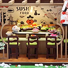 Dollhouse Miniature with Furniture Kit Plus Dust Proof and Music Movement - Asia (1:24 Scale Creative Room Idea)-Gift &amp; Novelty &gt; Games-PEROZ Accessories