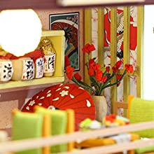 Dollhouse Miniature with Furniture Kit Plus Dust Proof and Music Movement - Asia (1:24 Scale Creative Room Idea)-Gift &amp; Novelty &gt; Games-PEROZ Accessories