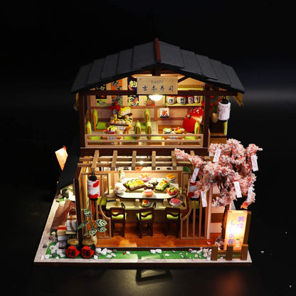 Dollhouse Miniature with Furniture Kit Plus Dust Proof and Music Movement - Asia (1:24 Scale Creative Room Idea)-Gift &amp; Novelty &gt; Games-PEROZ Accessories