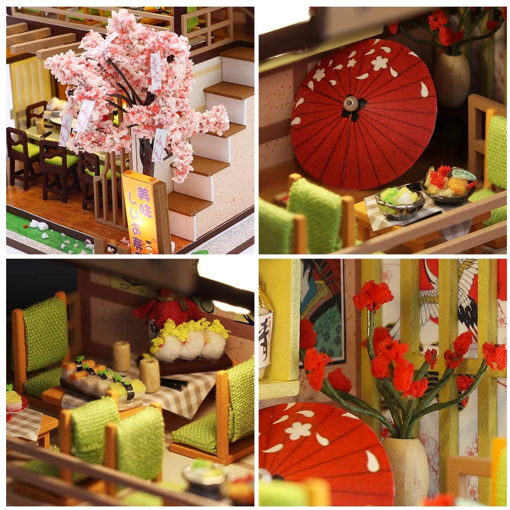 Dollhouse Miniature with Furniture Kit Plus Dust Proof and Music Movement - Asia (1:24 Scale Creative Room Idea)-Gift &amp; Novelty &gt; Games-PEROZ Accessories