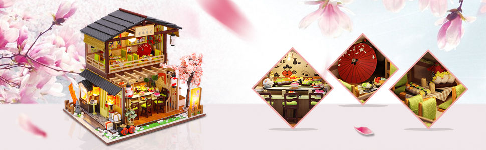 Dollhouse Miniature with Furniture Kit Plus Dust Proof and Music Movement - Asia (1:24 Scale Creative Room Idea)-Gift &amp; Novelty &gt; Games-PEROZ Accessories