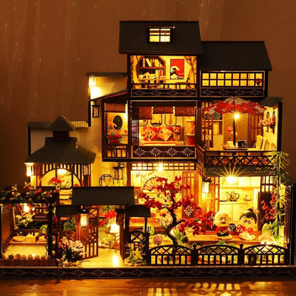 Dollhouse Miniature with Furniture Kit Plus Dust Proof and Music Movement - Giant Asia (1:24 Scale Creative Room Idea)-Gift &amp; Novelty &gt; Games-PEROZ Accessories