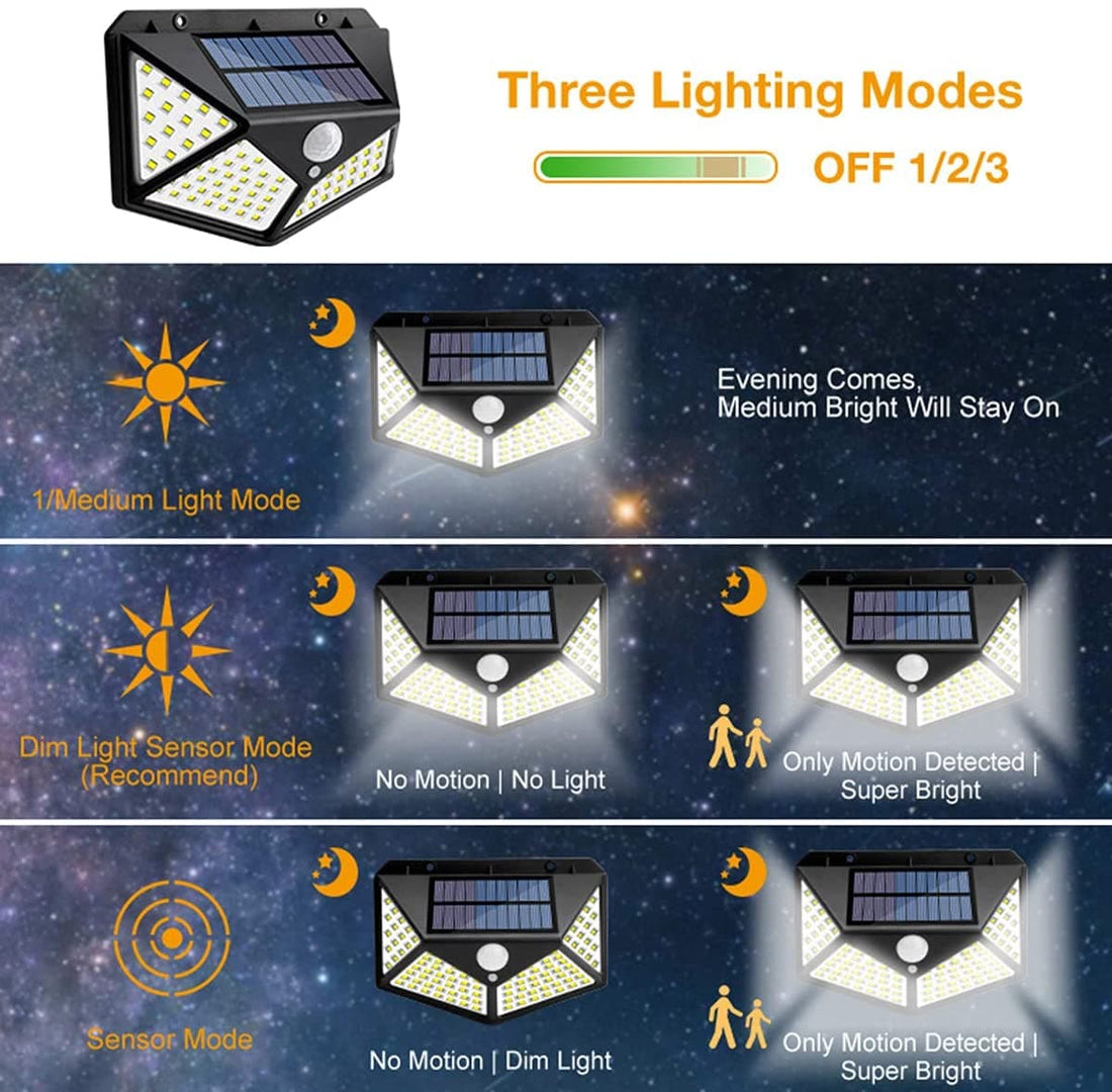 100 Waterproof LED Solar Fairy Light Outdoor with 8 Lighting Modes for Home,Garden and Decoration (4 pack)-Home &amp; Garden &gt; Garden Lights-PEROZ Accessories