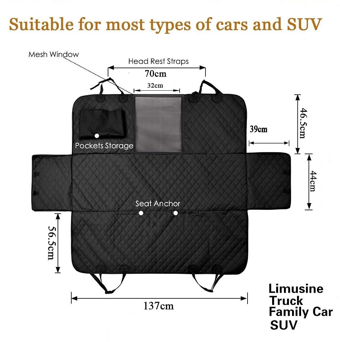 Waterproof Dog Seat Cover with View Mesh and Scratch Prevent Antislip for Trucks ,Cars and SUV-Dog Kennels-PEROZ Accessories