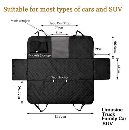 Waterproof Dog Seat Cover with View Mesh and Scratch Prevent Antislip for Trucks ,Cars and SUV-Dog Kennels-PEROZ Accessories