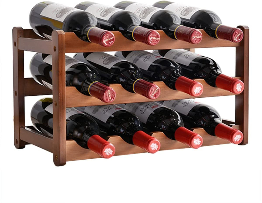 3-layer Bamboo Wine Storage Rack (12 bottles)-Home &amp; Garden &gt; Storage-PEROZ Accessories