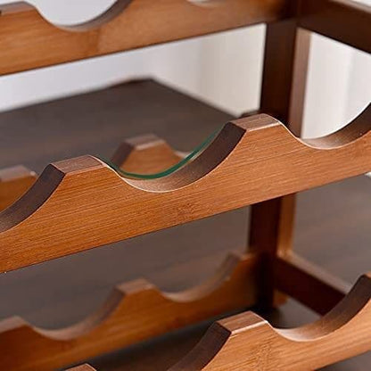 3-layer Bamboo Wine Storage Rack (12 bottles)-Home &amp; Garden &gt; Storage-PEROZ Accessories