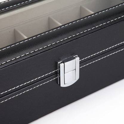 Black PU Leather Watch Organizer Display Storage Box Cases for Men &amp; Women (6 slots)-Watch Accessories-PEROZ Accessories