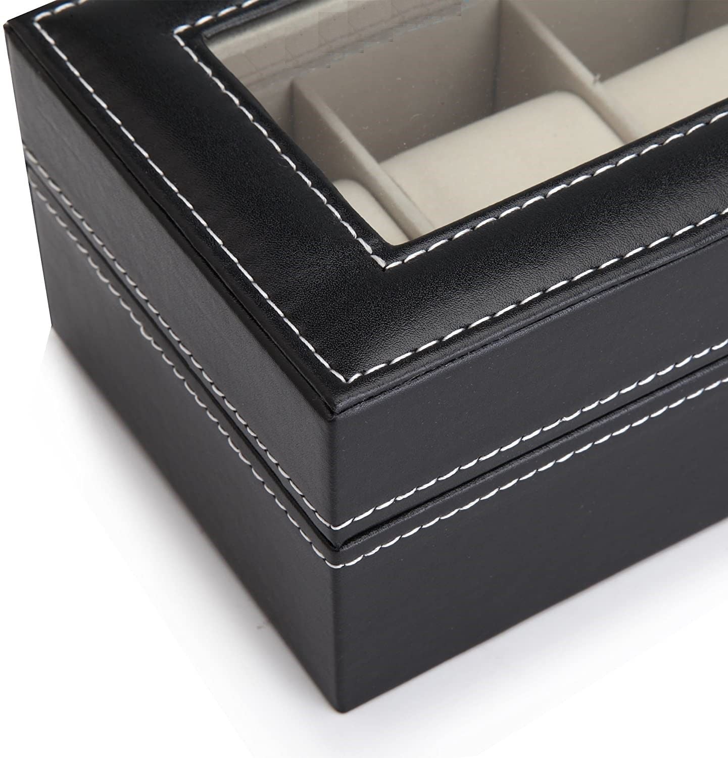 Black PU Leather Watch Organizer Display Storage Box Cases for Men &amp; Women (6 slots)-Watch Accessories-PEROZ Accessories