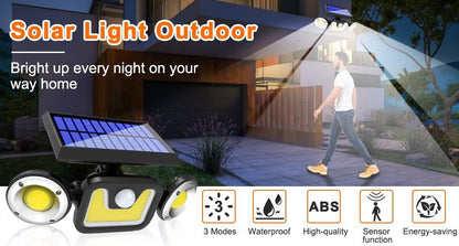 Outdoor Solar Lights with 3 Adjustable Head for Porch Garden Patio-Home &amp; Garden &gt; Garden Lights-PEROZ Accessories