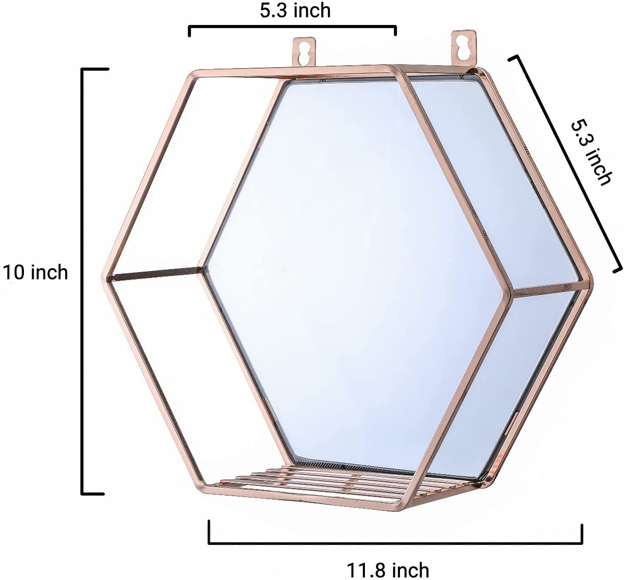 Hexagon Hanging Mirror for Home Decoration (Rose Gold Color)-Health &amp; Beauty &gt; Makeup Mirrors-PEROZ Accessories